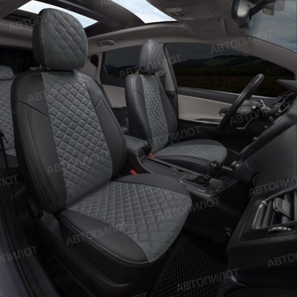 Чехлы Автопилот Алькантара Ромб на Kia Venga 1 2011-2018 г.в.