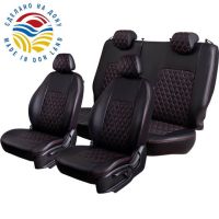 Чехлы Экокожа Турин Ромб на Kia Venga -1, 02.2010-05.2015, YN, РЗС60/40, 3Г